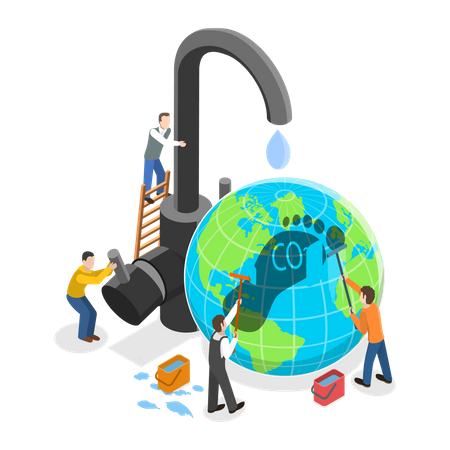 Decrease Carbon Footprint  イラスト