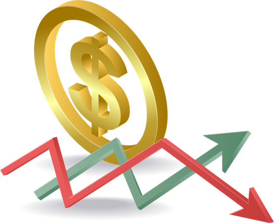 Decrease in business financial income  Illustration