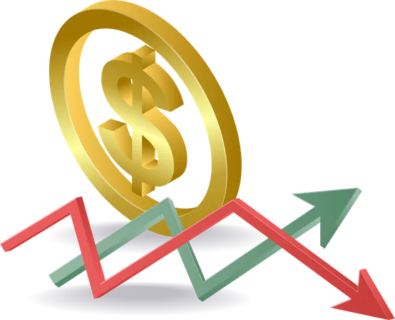 Decrease in business financial income  Illustration