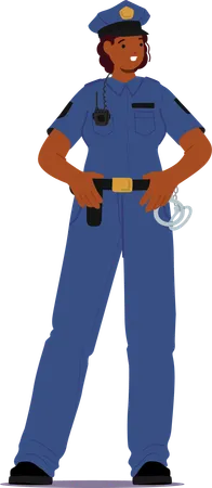 Dedicated Woman Police Officer Upholds Justice Maintains Order And Ensures Public Safety Female Character Embodying Courage Integrity And Commitment To Serving Her Community Vector Illustration Illustration