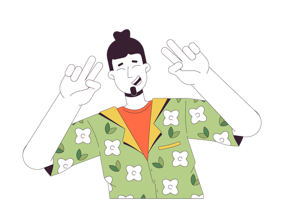 Dedos da paz do homem caucasiano  Illustration