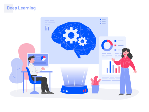 Deep Learning Illustration Concept  Illustration