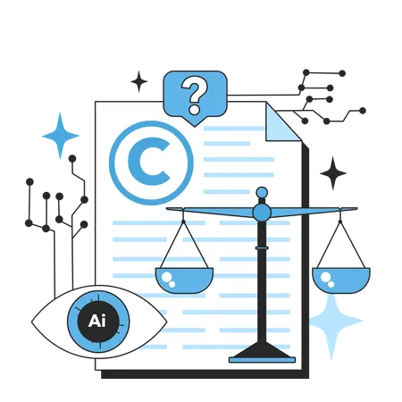 Uncertainty About Copyright Issues As Neural Network Implementation Risk Self Learning Computing System Processing Different Types Of Data Deep Machine Learning Technology Flat Vector Illustration Illustration