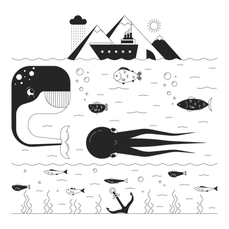 Deep sea life  Illustration