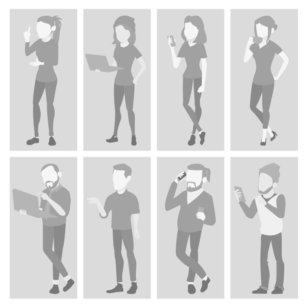 Default Placeholder Avatar Set Vector  Illustration