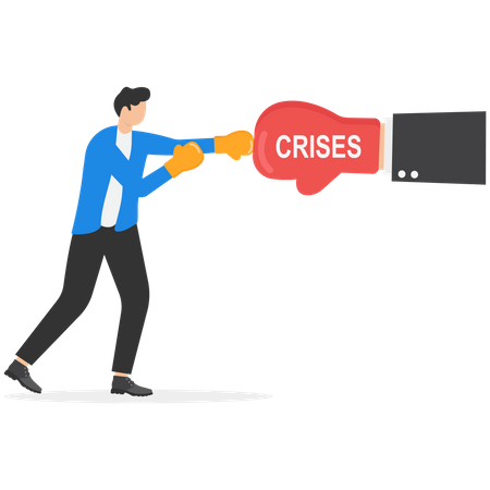 Defensive businessman  Illustration