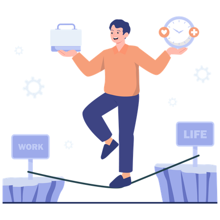 Défi équilibre entre vie professionnelle et vie privée  Illustration