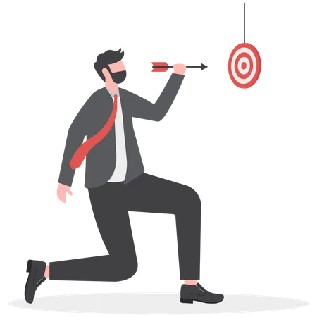 Define A Target Market For Small Business Narrow The Target Audience Focusing On A Specific Goal Or Group Businessman Trying To Aim Illustration