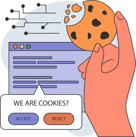 Définir des sessions de cookies sur la page Web  Illustration