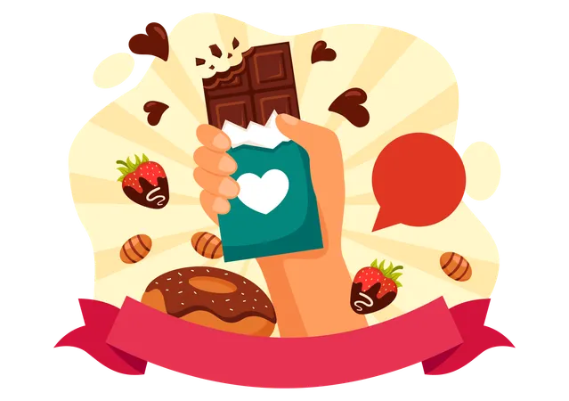 Degustação de chocolate  Ilustração