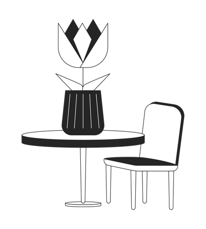 Dekorativer Tisch und Stuhl  Illustration