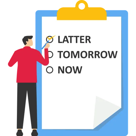 Delay Concept Delaying Work Or Activities Characters Are Lazy To Put Or Delay Documents Unfavorable Timing Do It Later Flat Vector Illustration 일러스트레이션