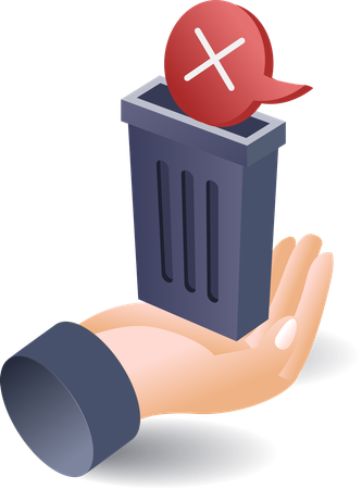 Deleting Computer Data Trash  Illustration