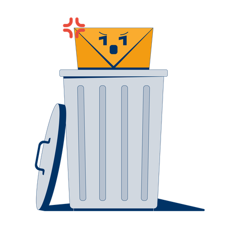 Deleting suspicious unwanted email  Illustration