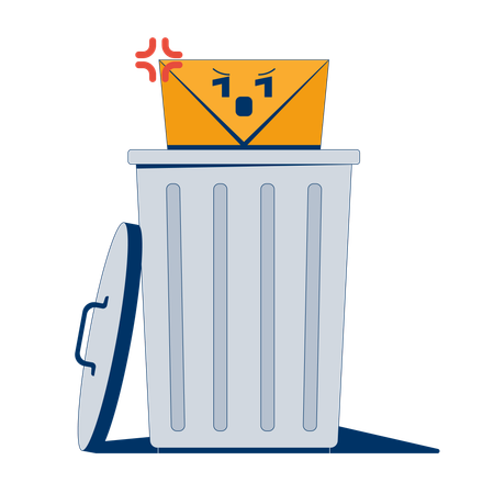 Deleting suspicious unwanted email  Illustration