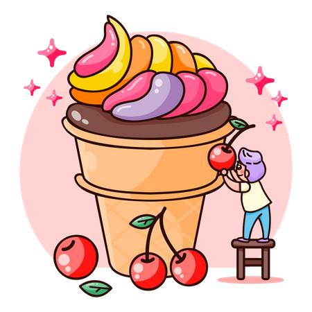 Delicioso helado  Ilustración