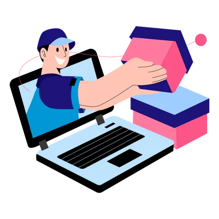 Deliver online order  Illustration