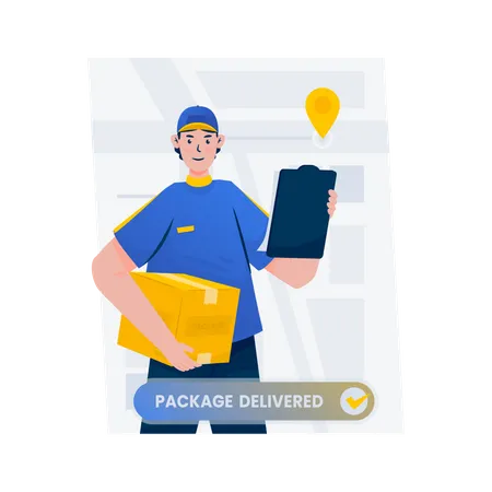 Delivered package check  Illustration