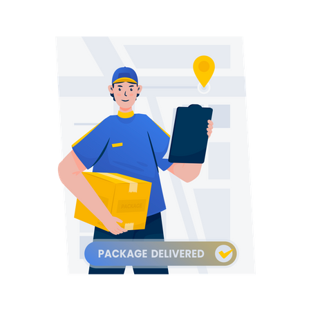 Delivered package check  Illustration