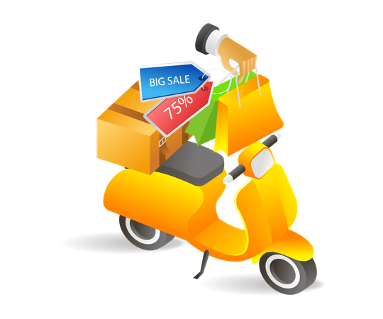 Delivering online shopping goods  Illustration