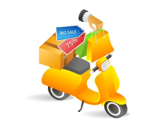 Delivering online shopping goods  Illustration
