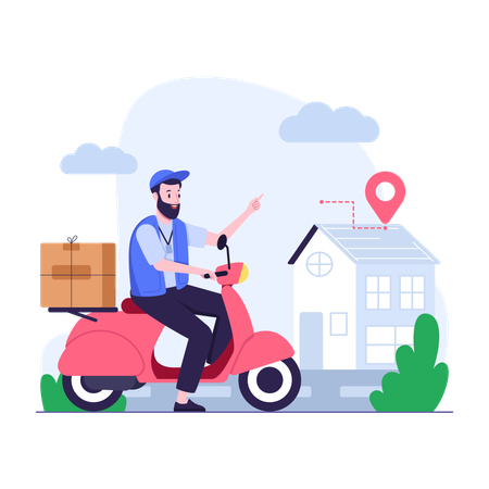Delivery address tracking  Illustration