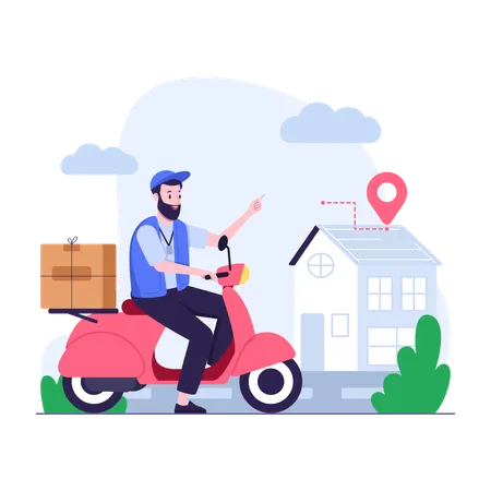 Illustration Of Delivery Address Tracking Illustration