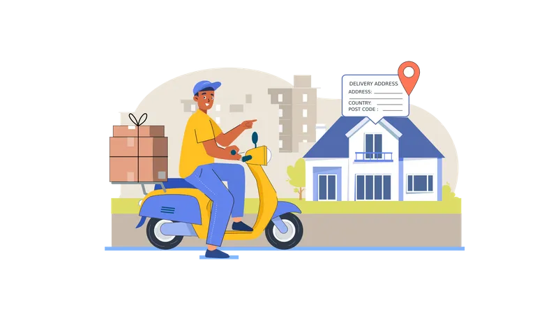 Delivery Address Tracking Illustration
