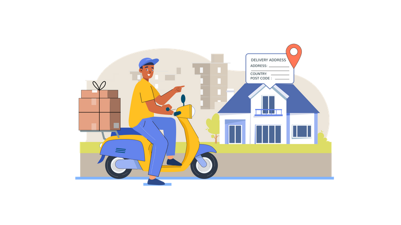 Delivery Address Tracking  Illustration