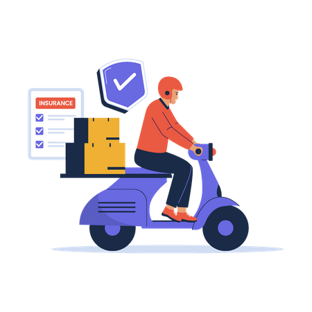 Delivery and package insurance  Illustration