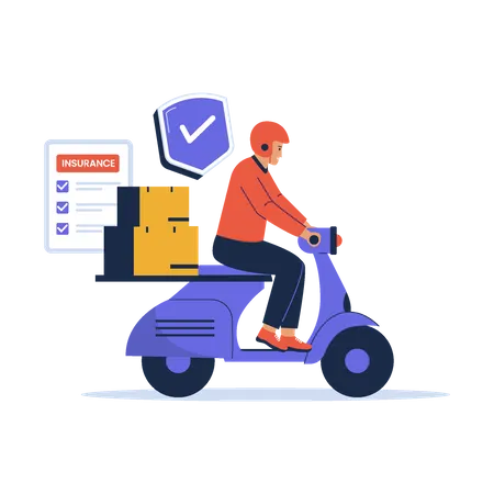 Delivery And Package Insurance Protection Vector Concept Illustration