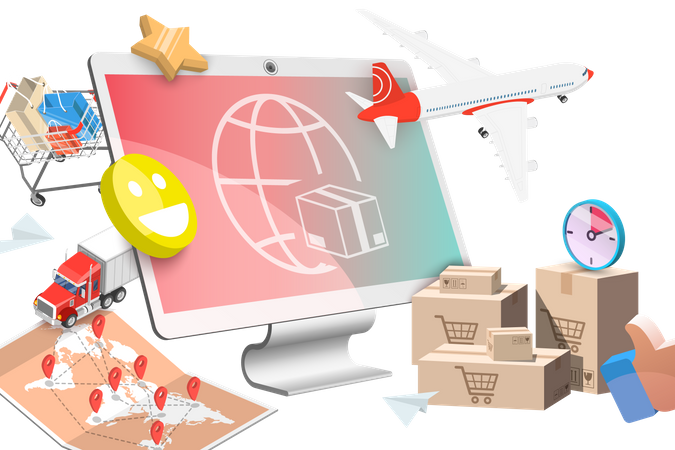 Delivery And Smart Logistics  Illustration