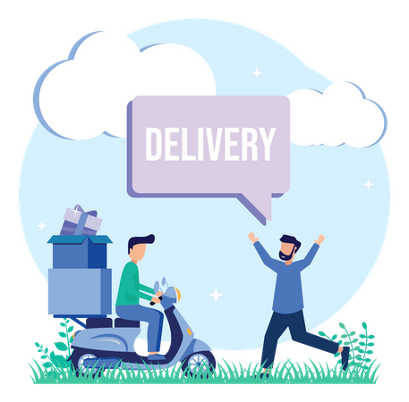 Delivery Arrival Illustration