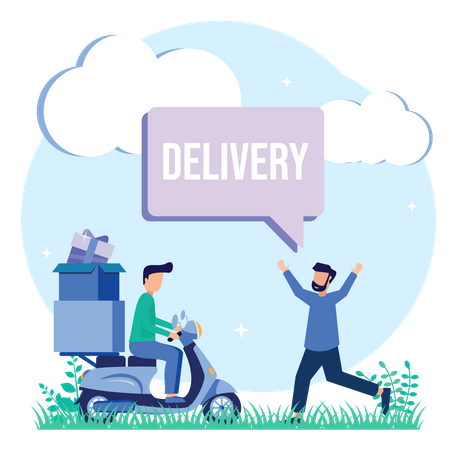 Delivery Arrival  Illustration