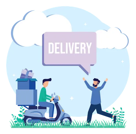 Delivery Arrival  Illustration