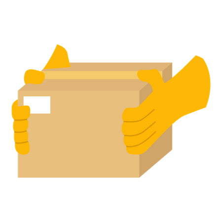Delivery box in hand  イラスト