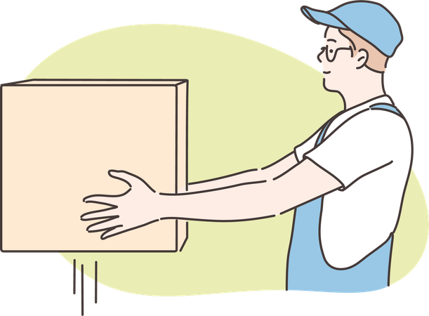 Delivery box is hand over to client  Illustration