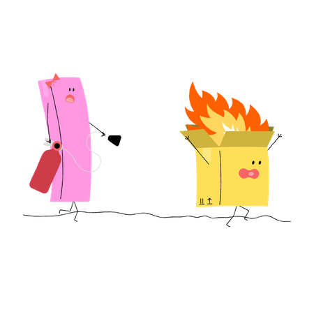 Delivery Box on fire  Illustration