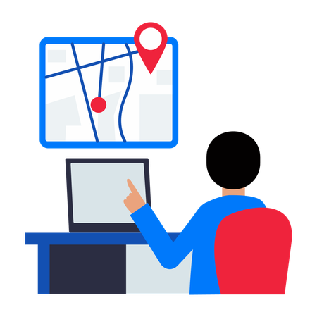 Delivery Boy Check Delivery Location  Illustration