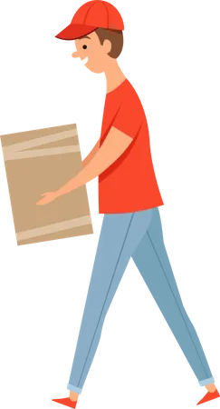 Delivery boy delivered package Illustration