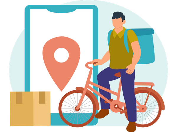 Delivery Boy delivered package  Illustration