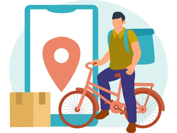 Delivery Boy delivered package  Illustration