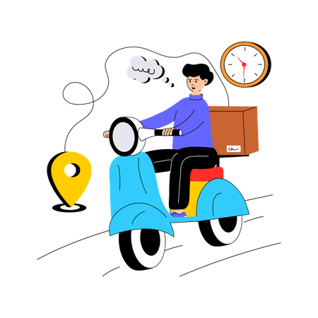 Delivery Boy Delivered Package On Time  Illustration