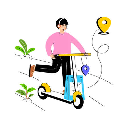 Delivery Boy Delivered parcel on bicycle  Illustration