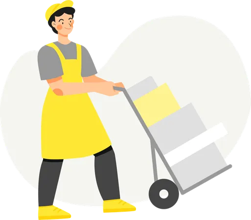 Delivery boy delivering order  Illustration