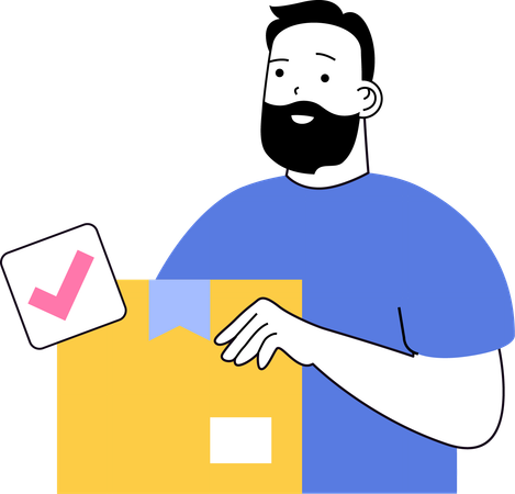 Delivery boy delivering parcel  Illustration