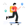 using skateboard illustration