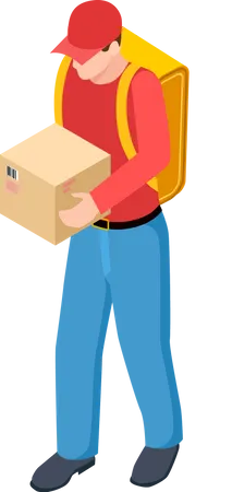 Delivery Boy Handling Delivery  Illustration