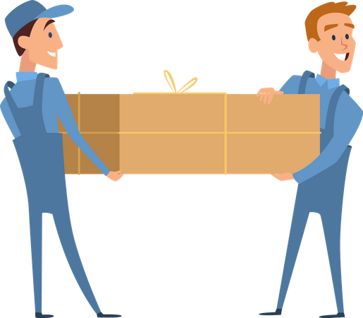 Delivery boy holding box  Illustration