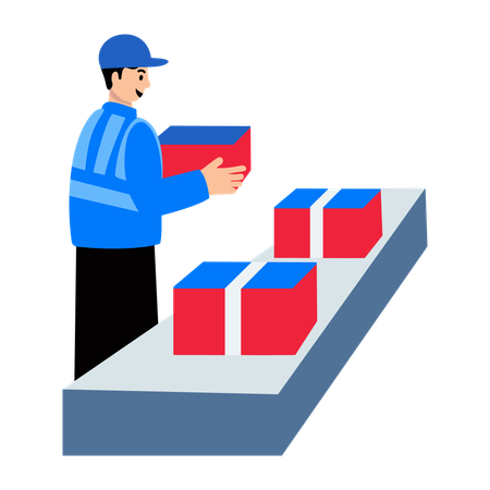 Delivery Boy Holding Package  Illustration